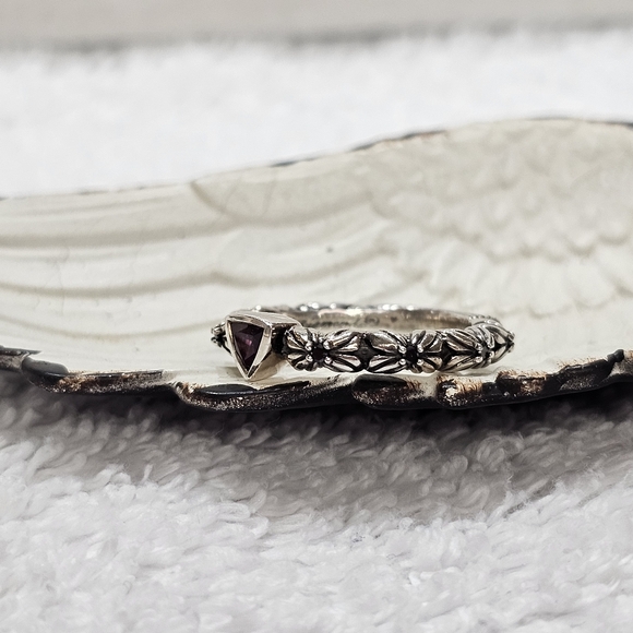 Stephen Dweck Diamonds Rhodolite Garnet Florette Ring - Picture 5 of 14